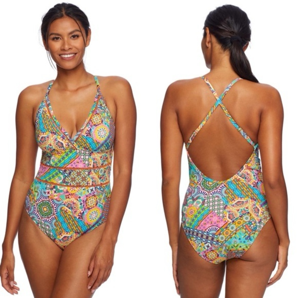 NWT Bleu By Rod Beattie Seriously Sunny One Piece swimsuit Plus Sz 20W - Picture 2 of 5